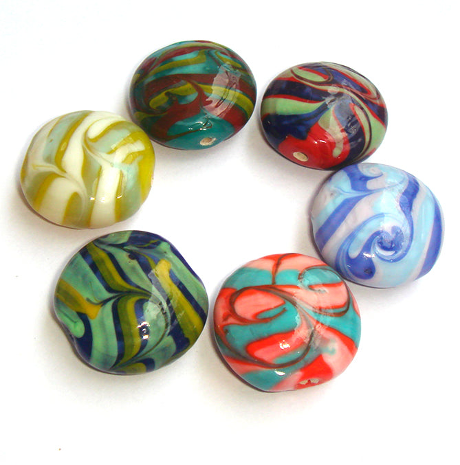 50pc Fancy Glass Beads Disc