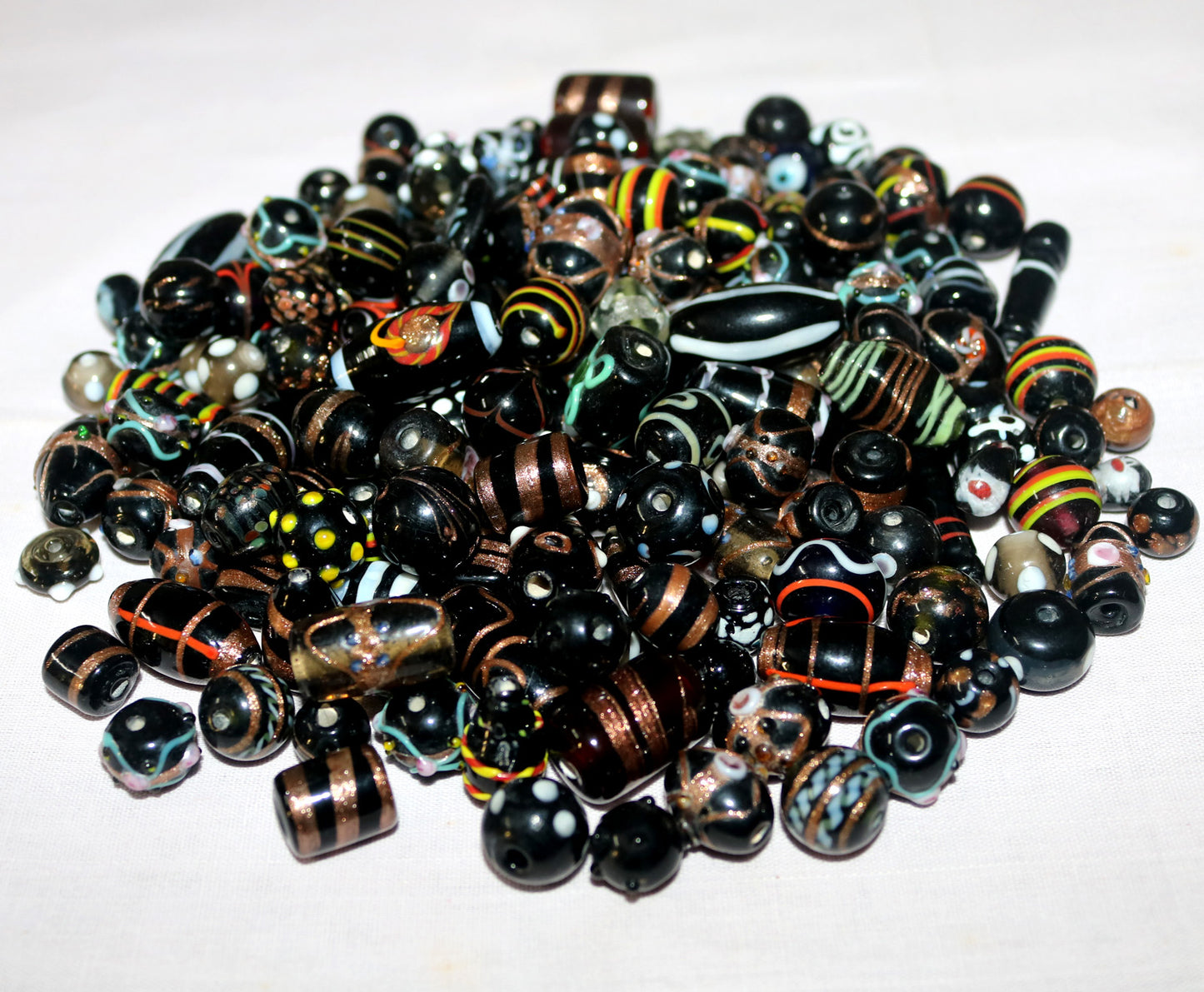 150 Lamp Work Glass Beads Mixed Style Black Combination