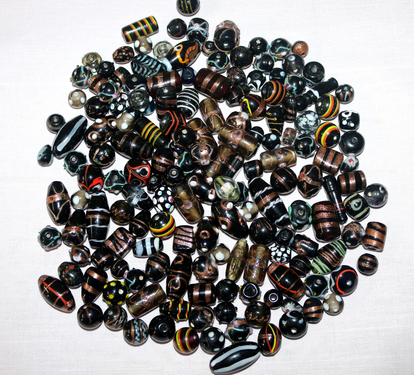 150 Lamp Work Glass Beads Mixed Style Black Combination