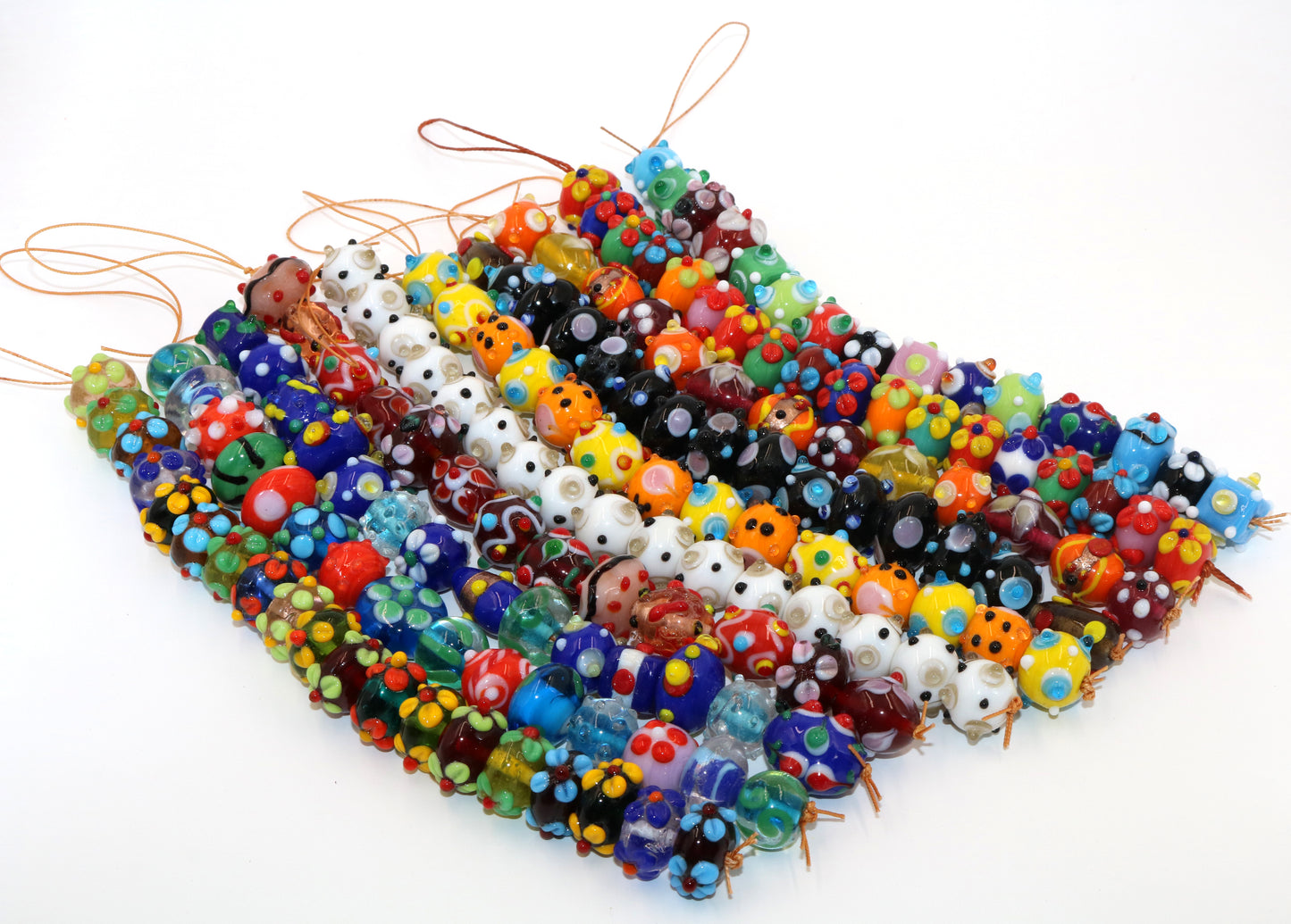 10 Strands Multi Style Fancy Glass Beads Mixed Color STR-MIX-06
