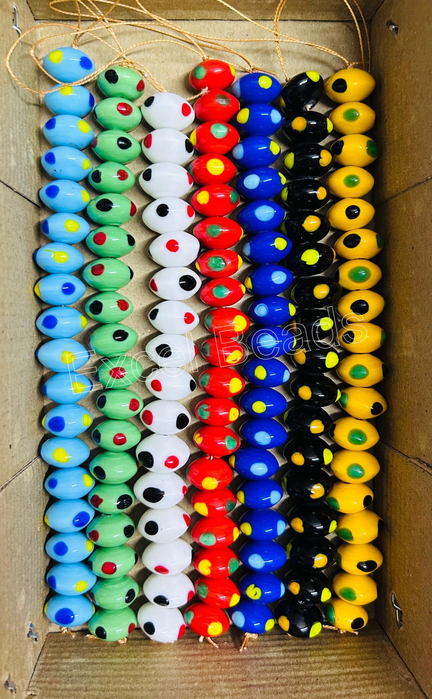 10 Strands Multi Color 16mm Rondel Glass Beads (170 Beads) - STR-1103