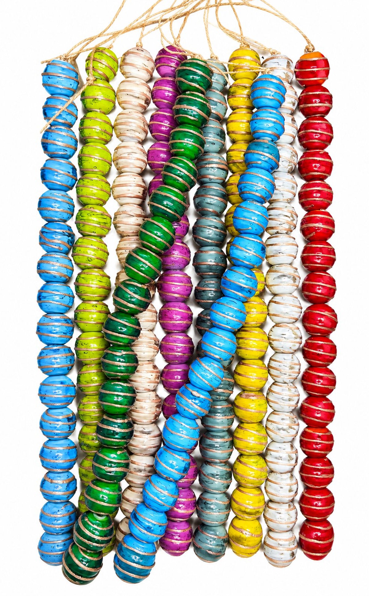 10 Strands 12mm Goldstone Swirled Glass Beads Multi Colors - STR-1121