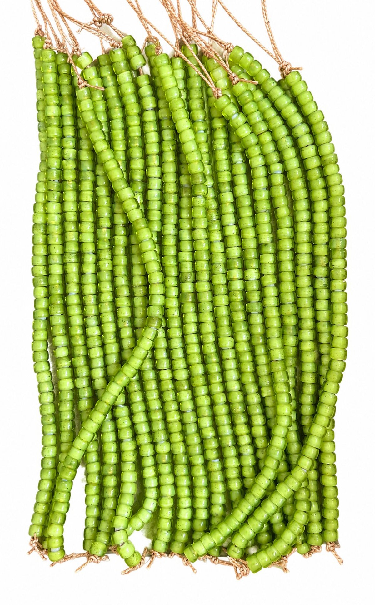 10 Strands (8") 4x6mm Glass Beads (WHB) Lime Green - STR-1160