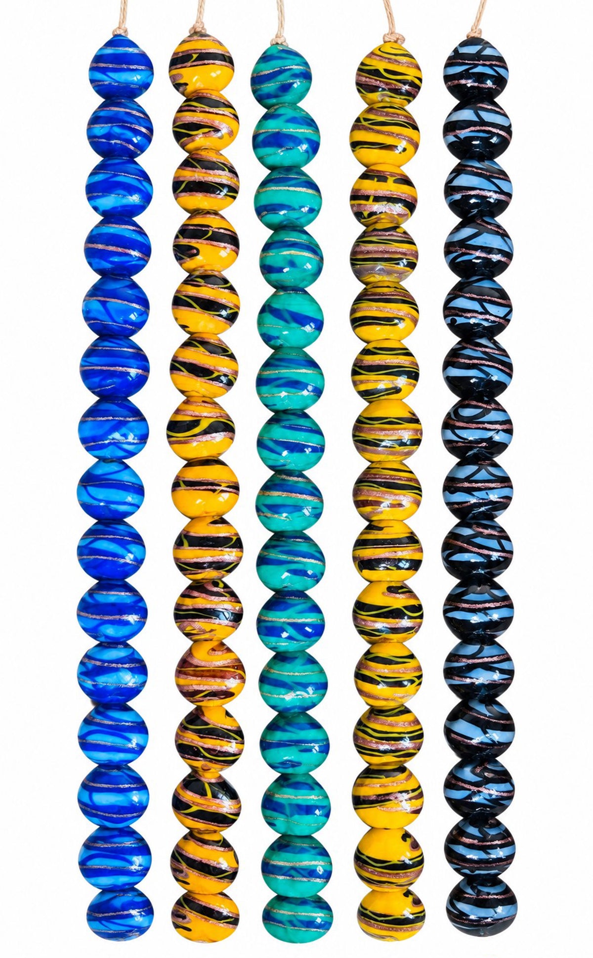 5 Strands 13x15mm Heart Shape Glass Beads Mix Color- STR-1240