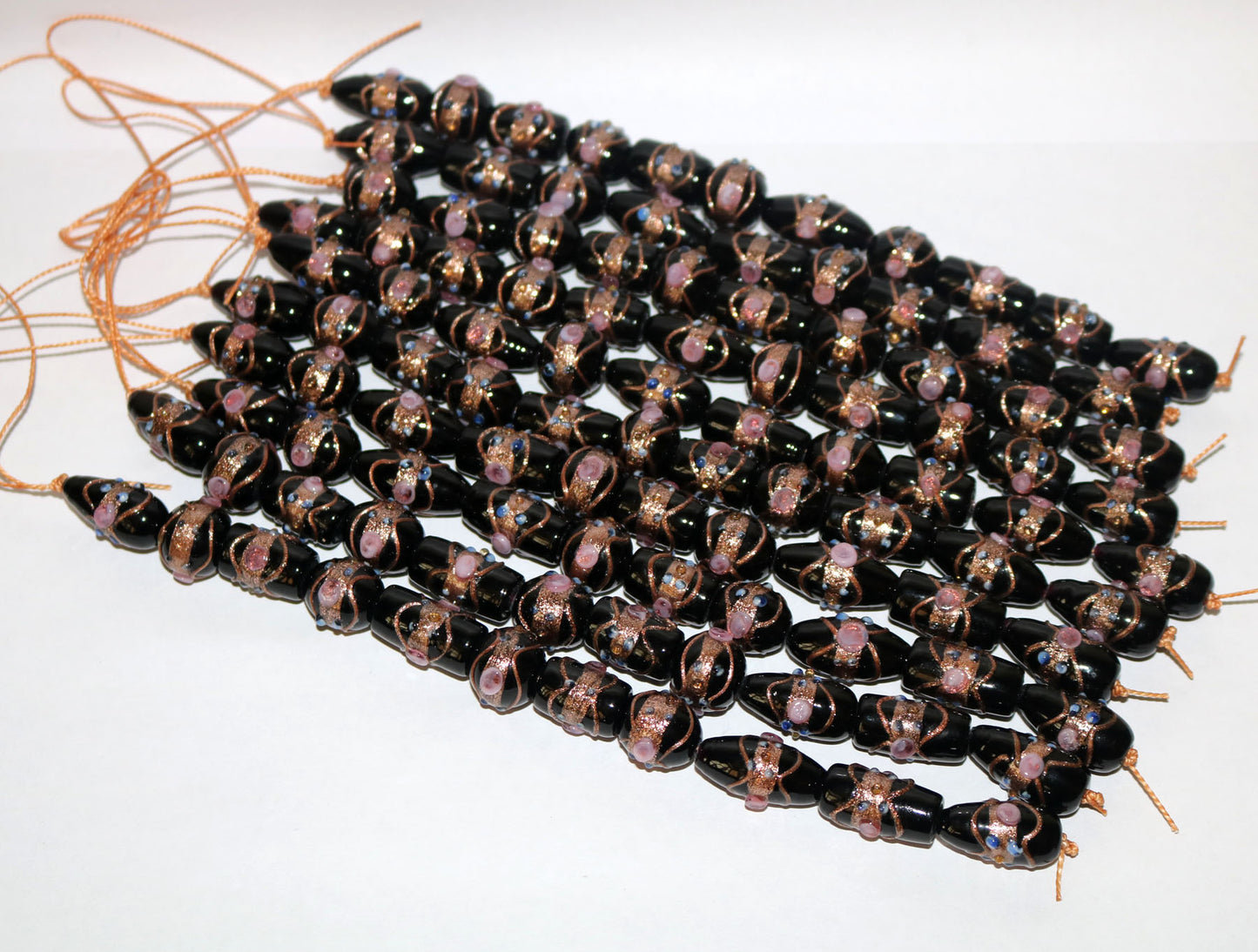10 Strands Wedding Cake Beads Black