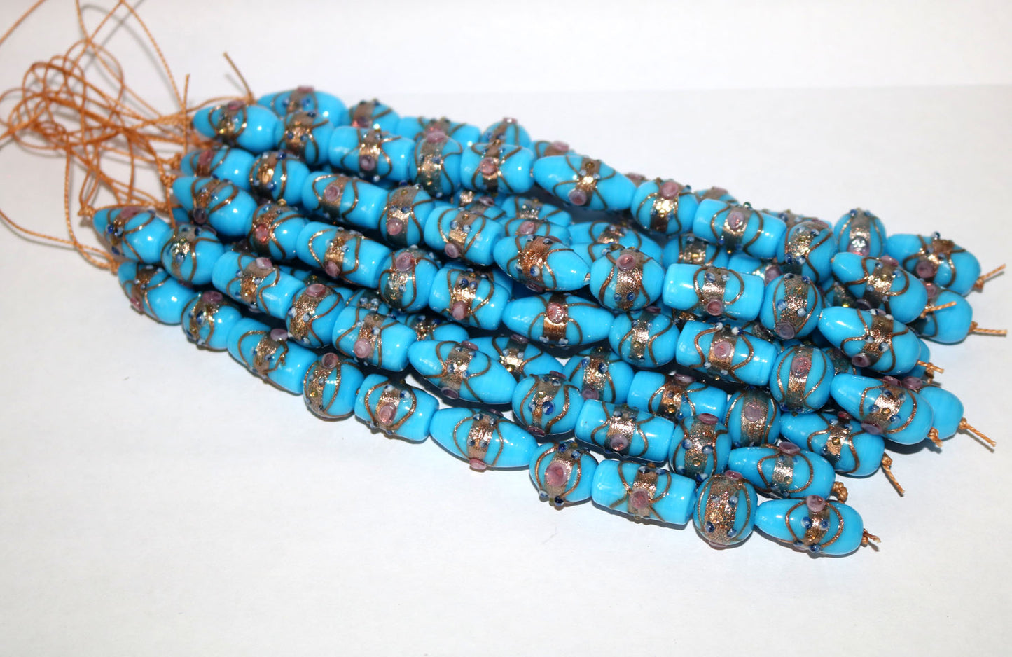 10 Strands Wedding Cake Beads Lt Blue