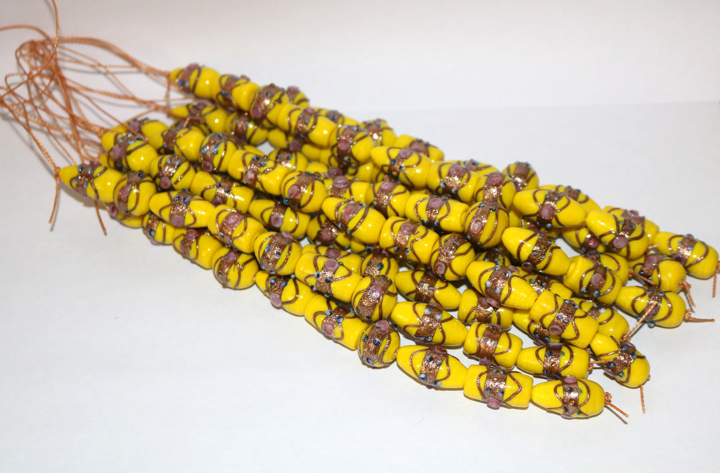 10 Strands Wedding Cake Beads Yellow