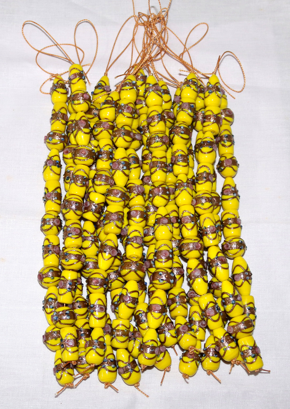 10 Strands Wedding Cake Beads Yellow