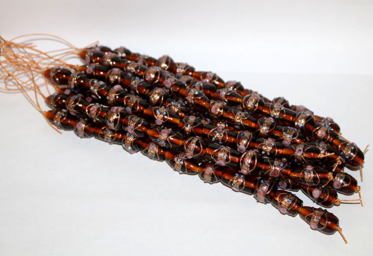 10 Strands Wedding Cake Beads Brown