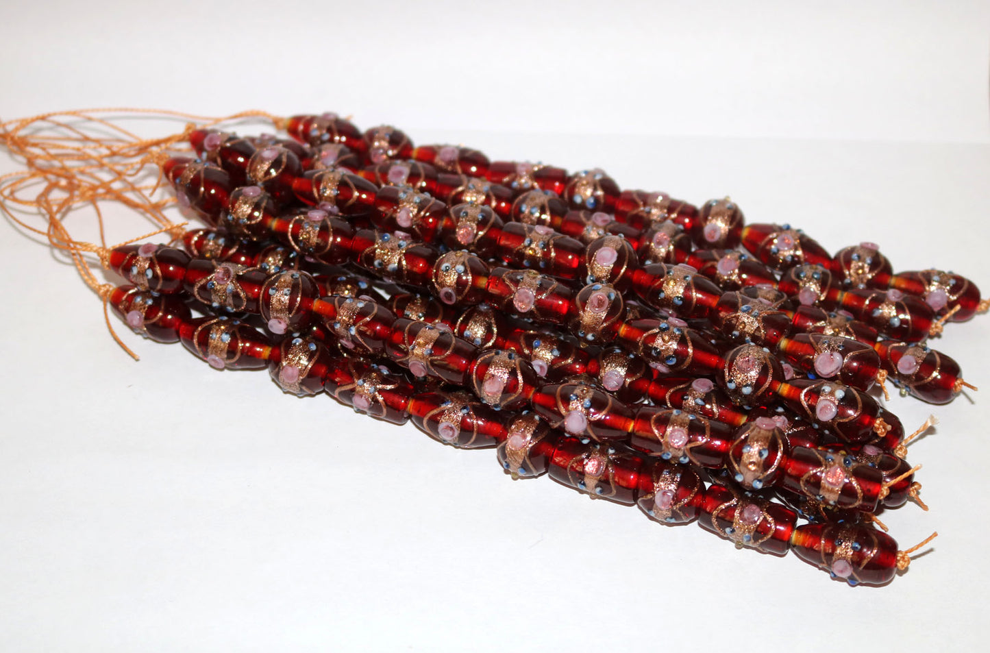 10 Strands Wedding Cake Beads Red