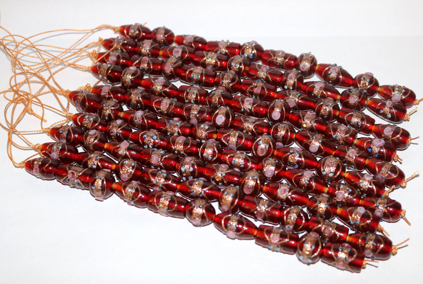 10 Strands Wedding Cake Beads Red