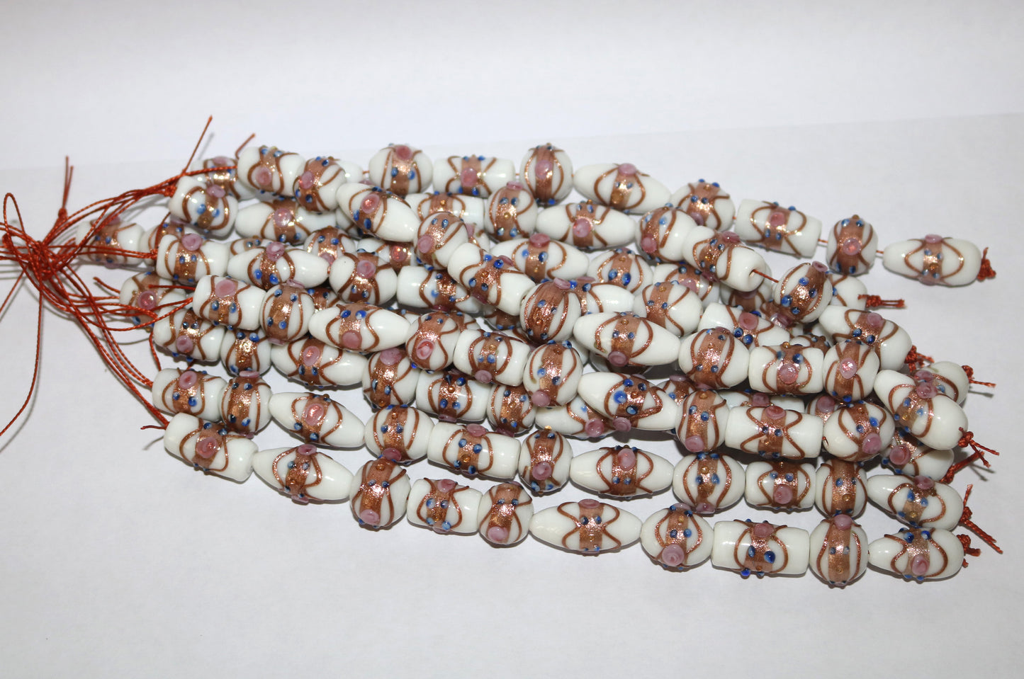 10 Strands Wedding Cake Beads White