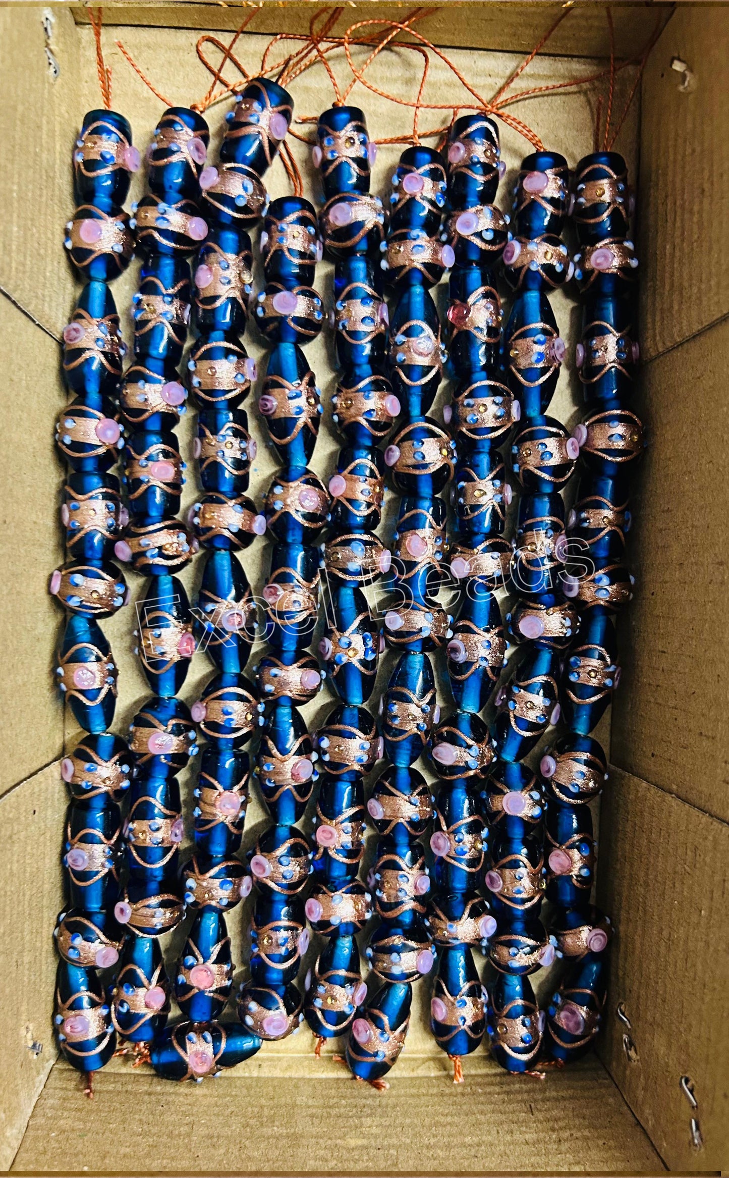 5 Strands Multi Shape Wedding Cake Beads Teal - STR-217