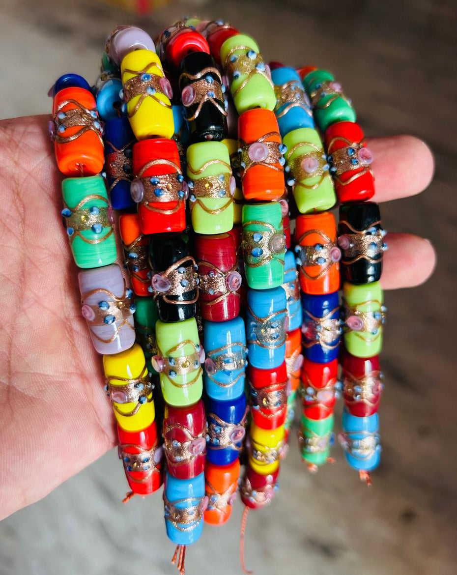 5 Strands Multi Color Wedding Cake Beads 12x22mm - STR-0251