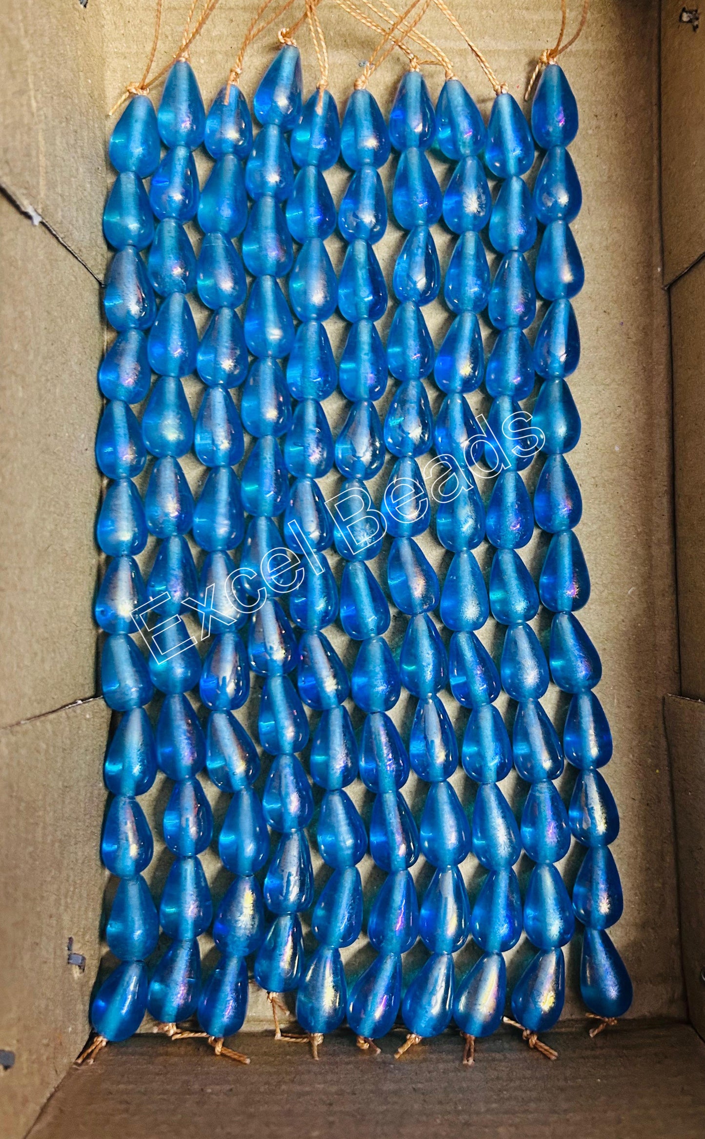 10 Strands Rainbow Finished Glass Beads (120 Beads) - STR-2551