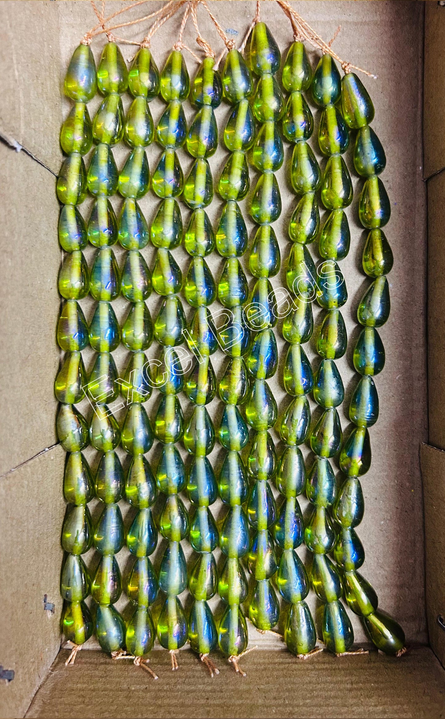 10 Strands Rainbow Finished Glass Beads (120 Beads) - STR-2552