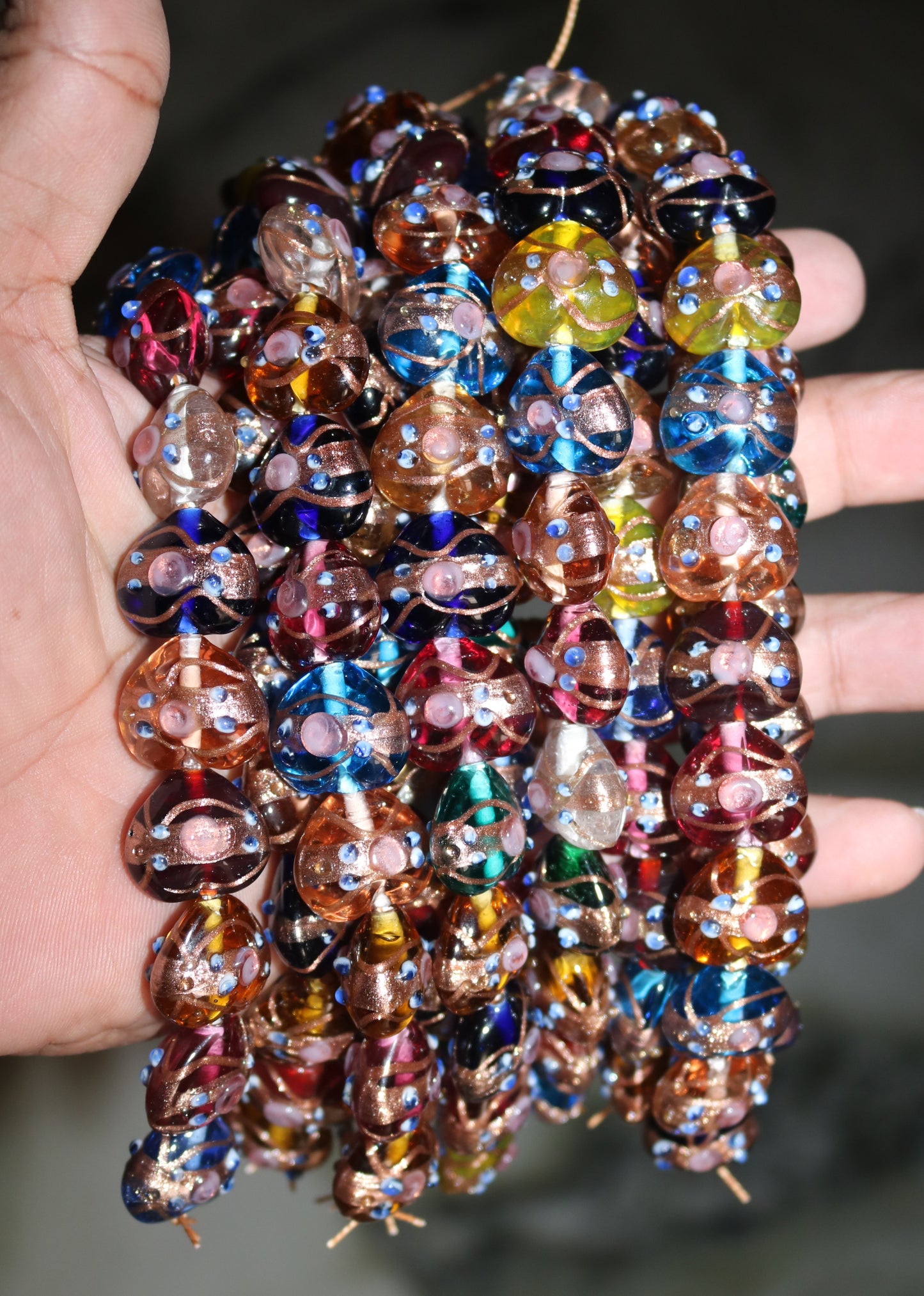 5 Strands Clear Color Wedding Cake Beads 18mm Hearts STR-259