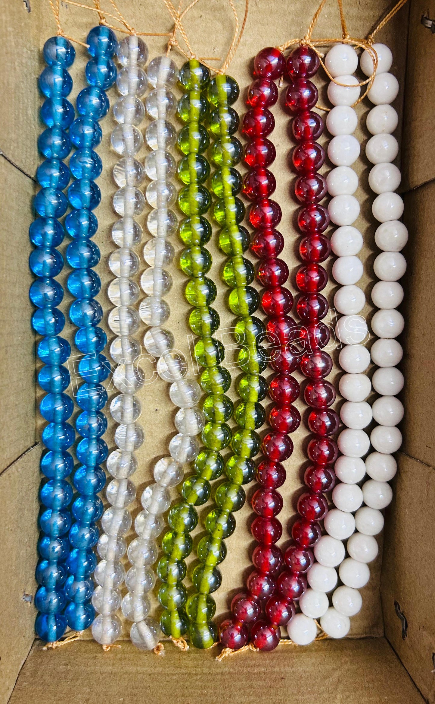 10 Strands Luster Finished Round Beads (210 Beads) - STR-2840