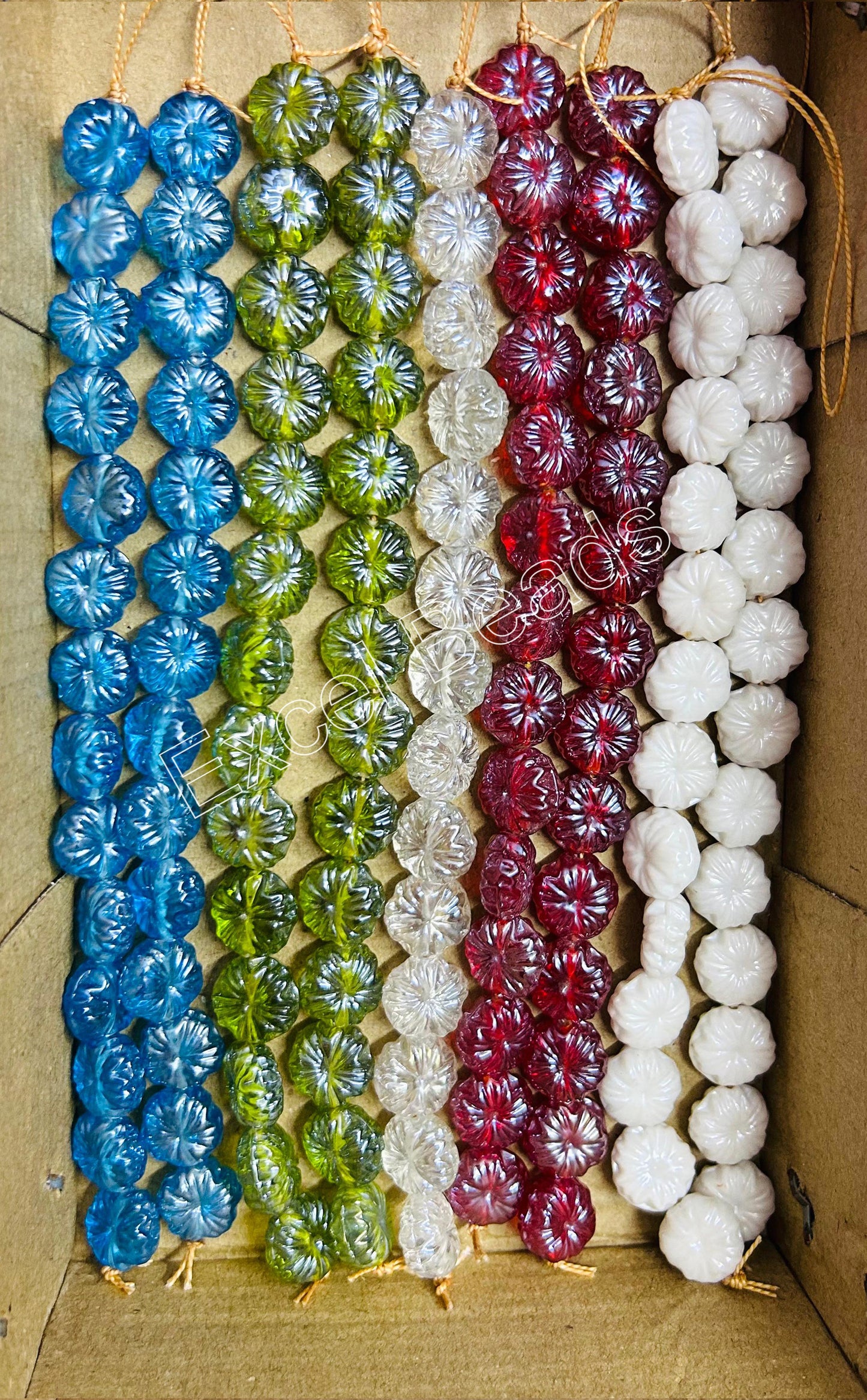 10 Strands Luster Finished Flower Beads (140 Beads) - STR-2900