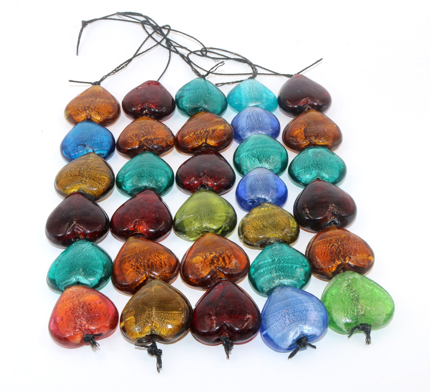 5 Strands Large Silver Foil Beads 30mm