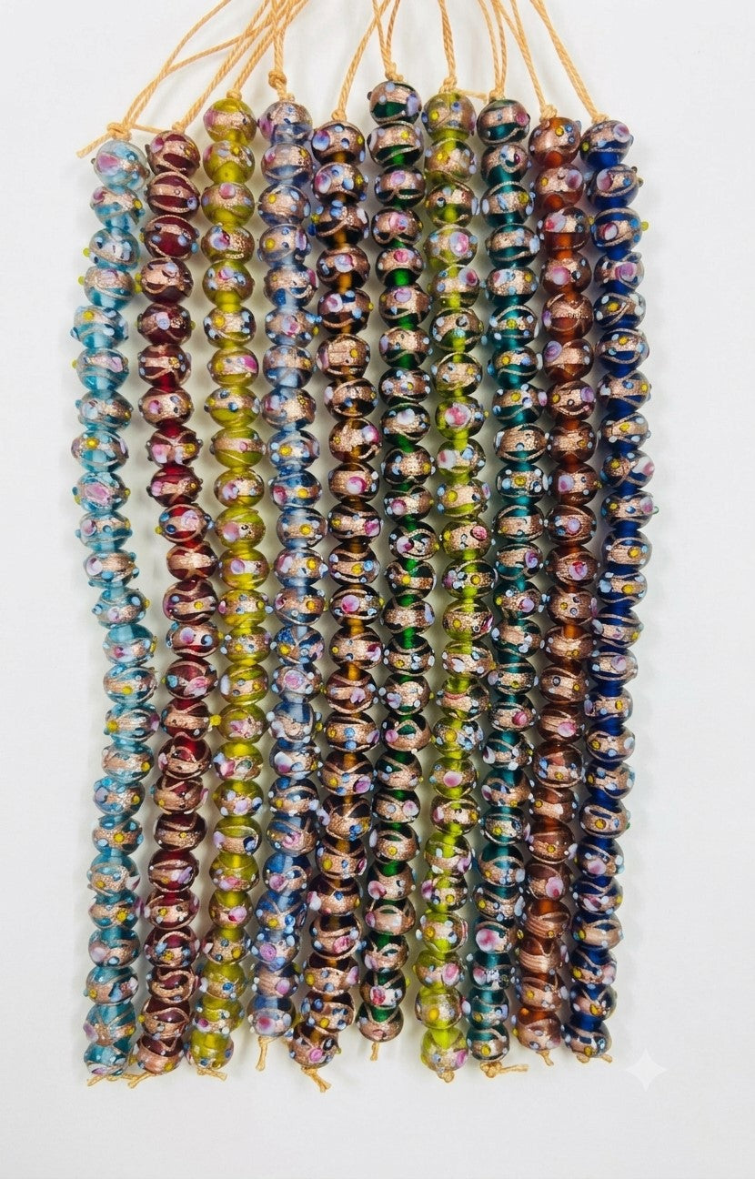 10 Strands 8mm Round Wedding Cake Beads Mix - STR-0441