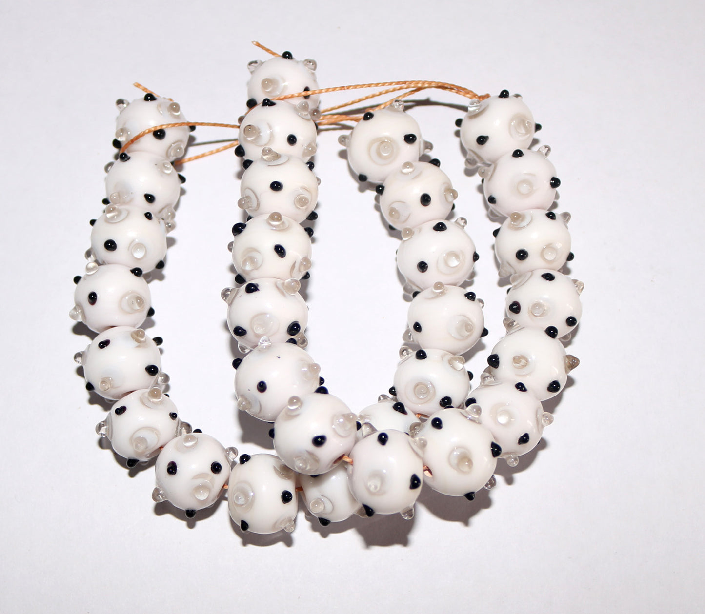5 Strands 12mm Fancy Glass Beads