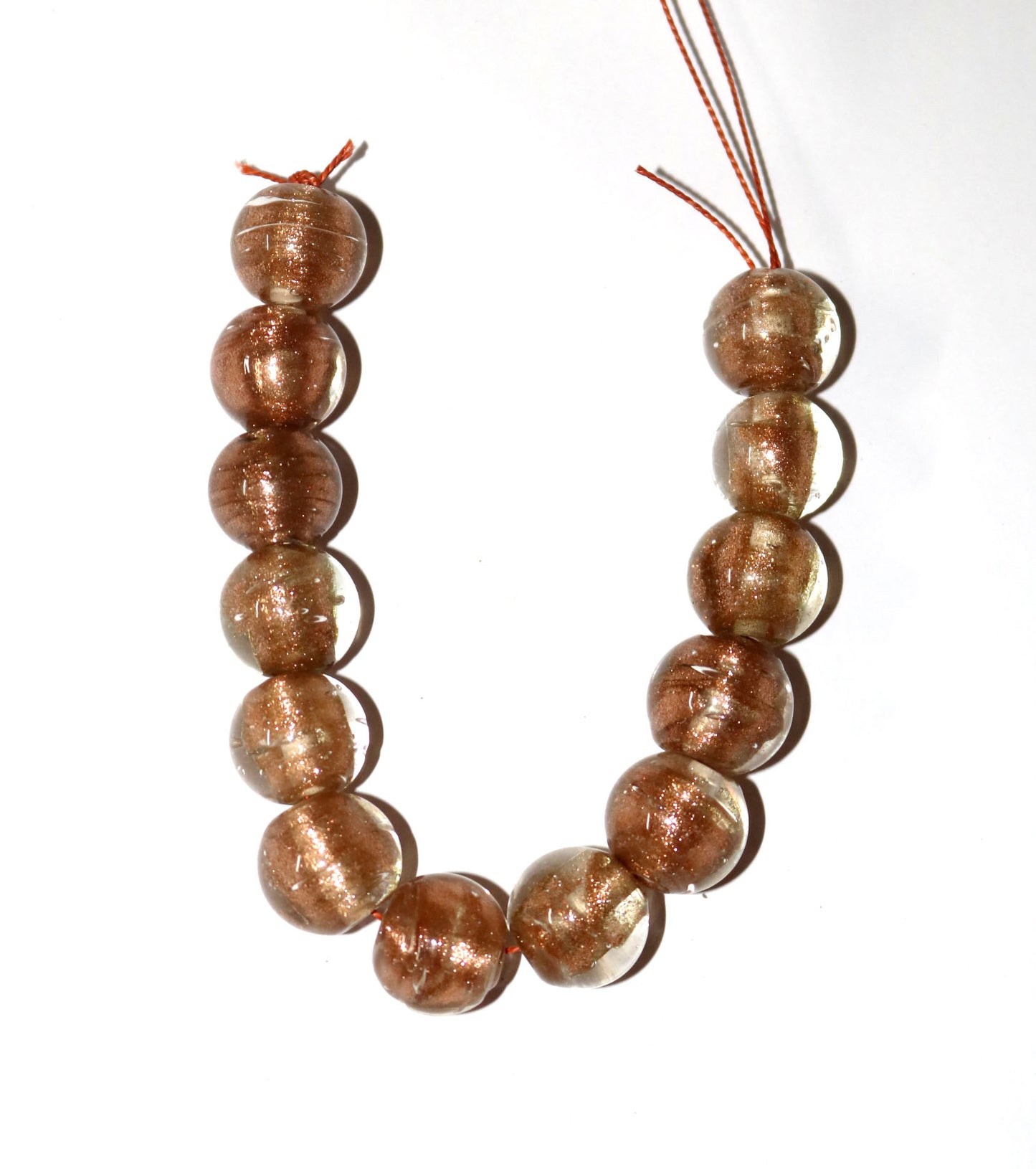 10 Strands 14mm Round Glass Beads