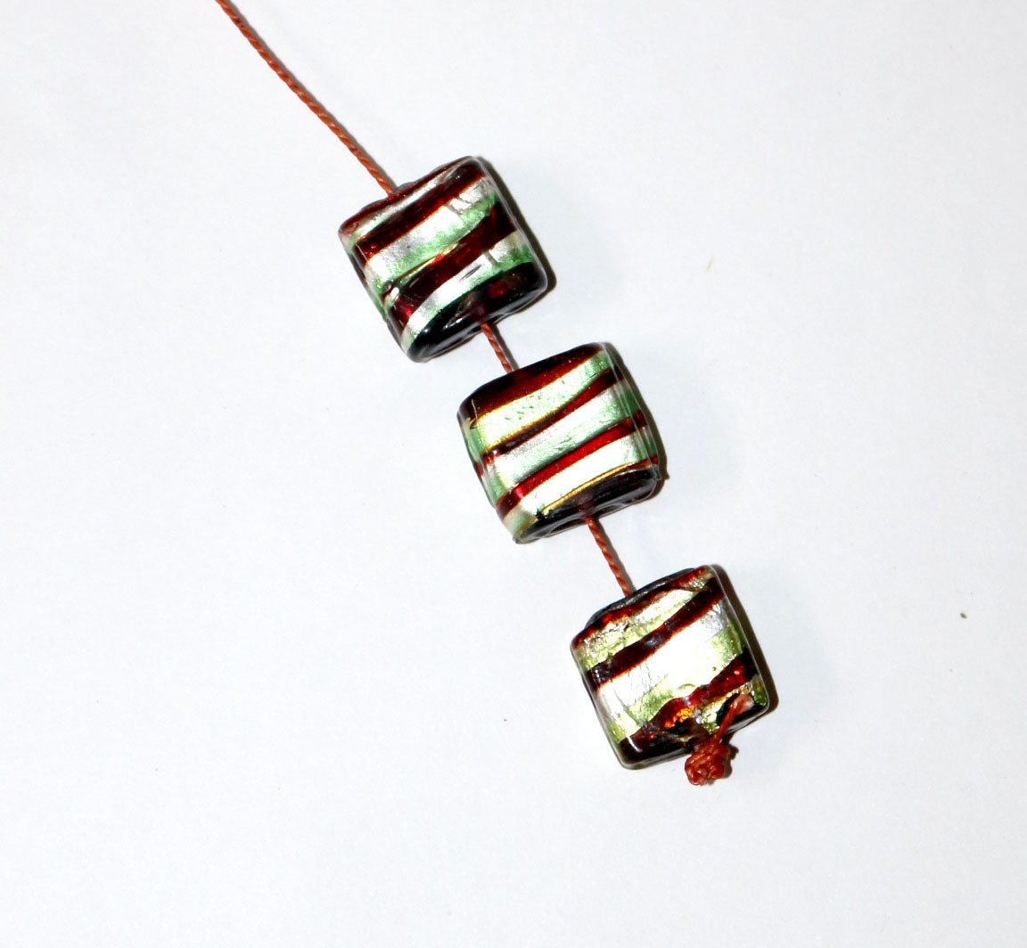 5 Strands, 60 Lamp Work Glass Beads 17mm