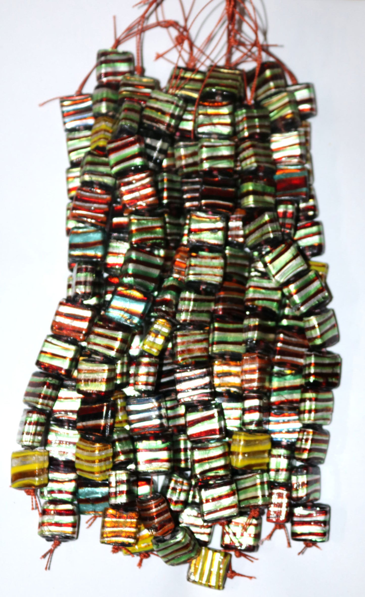 5 Strands, 60 Lamp Work Glass Beads 17mm