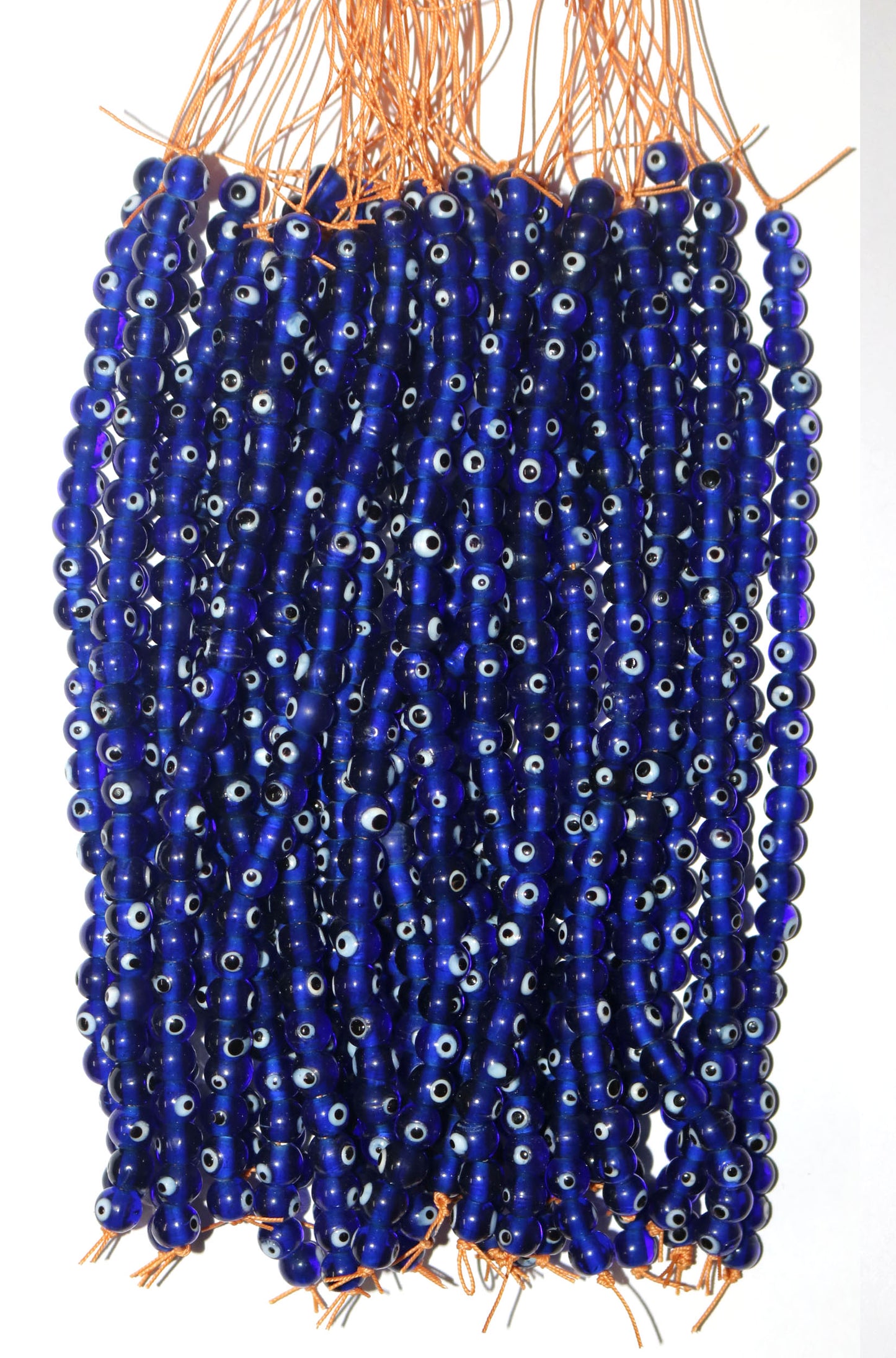 10 Strands Blue Lamp Work Glass Beads for Jewelry and Crafts