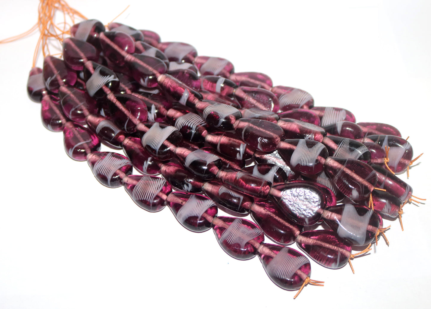 5 Strands Lamp Work Beads - Fancy Glass Beads