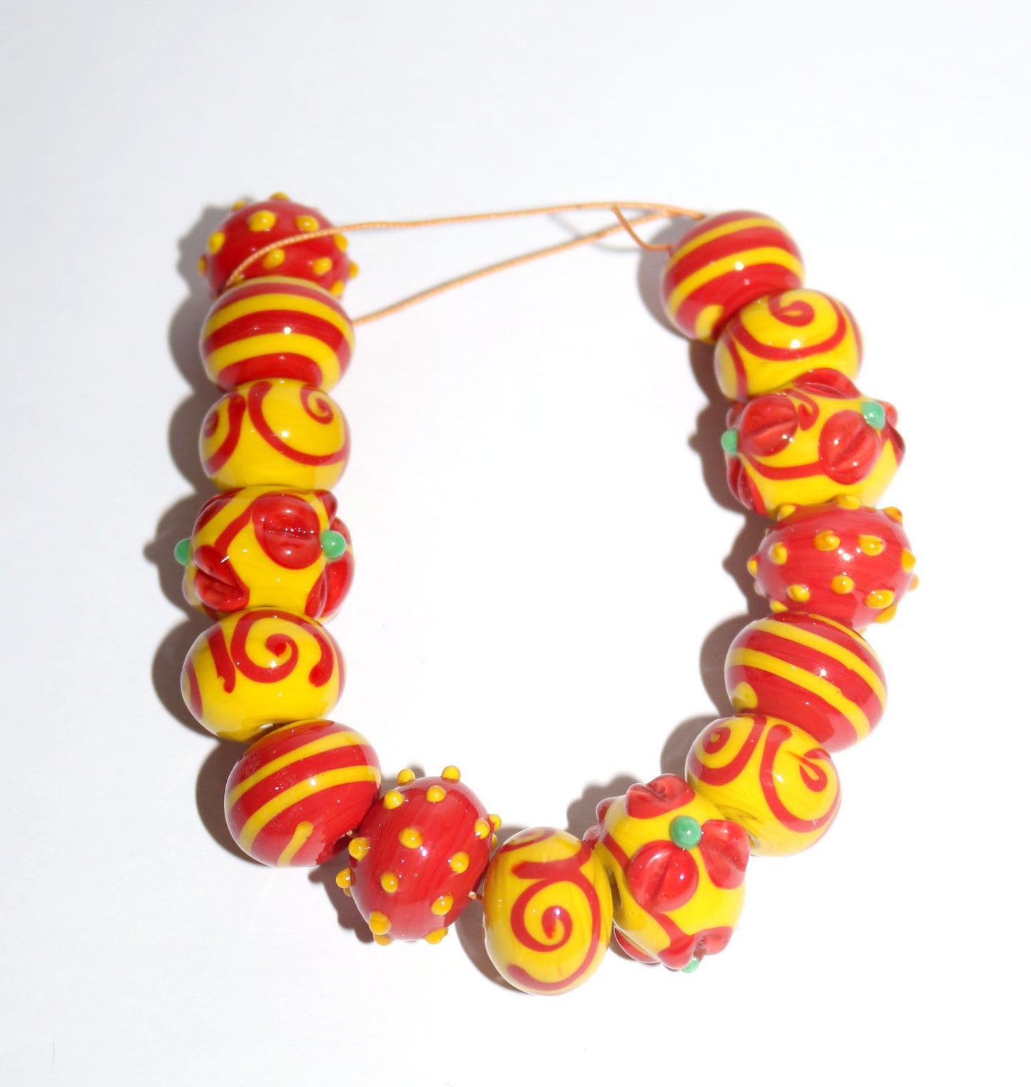 10 Strands Multi Color Fancy Glass Beads