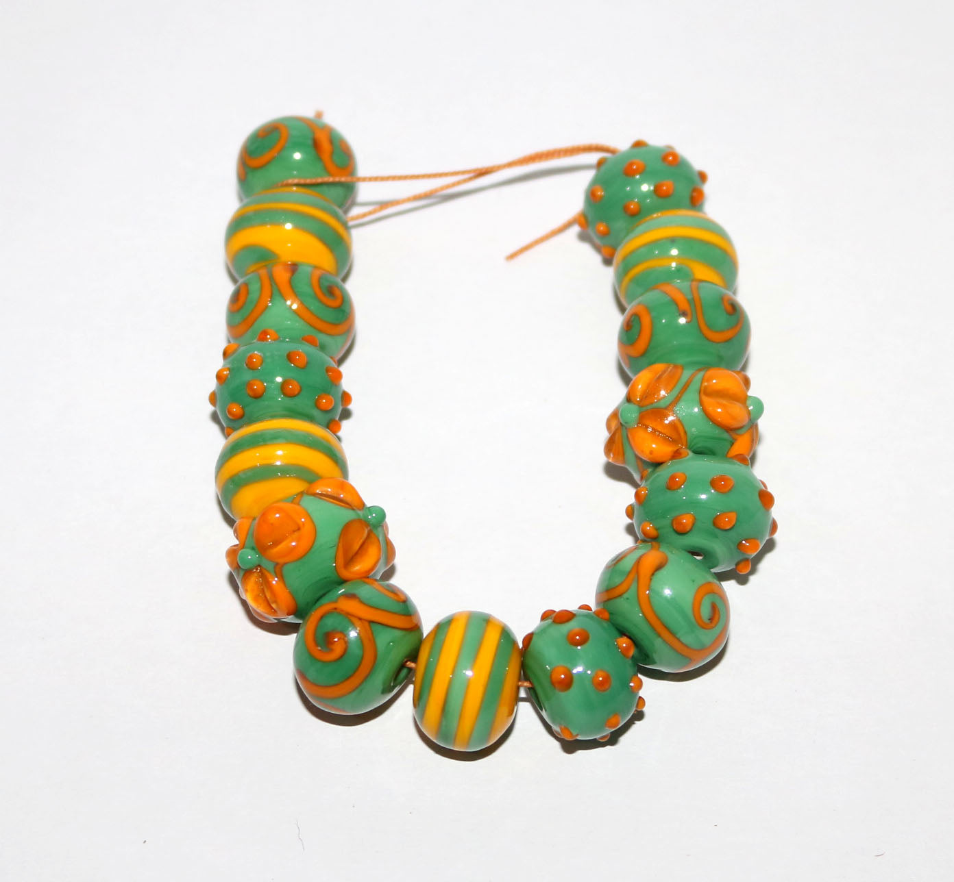10 Strands Multi Color Fancy Glass Beads