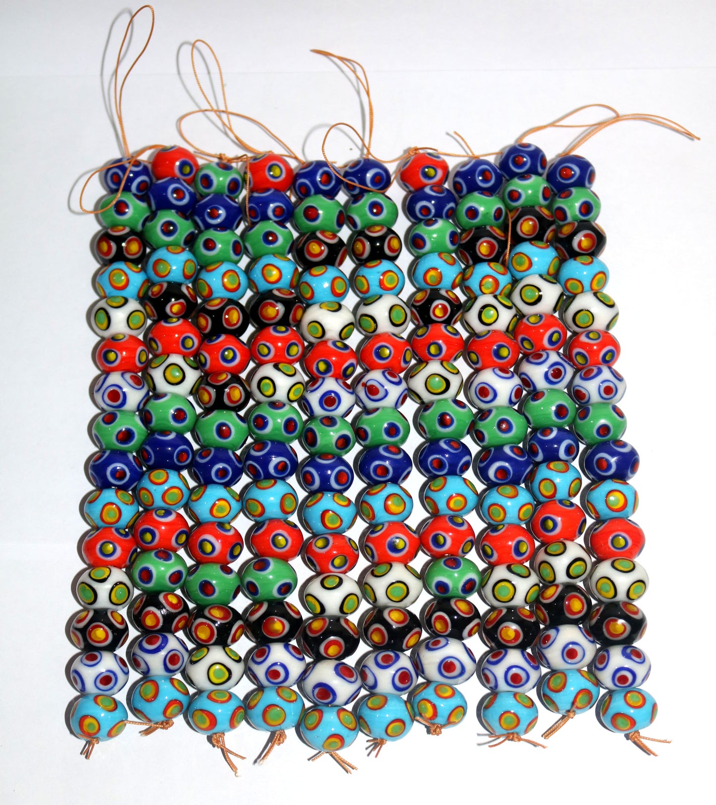5 Strands Fancy Glass Beads Multi Colour