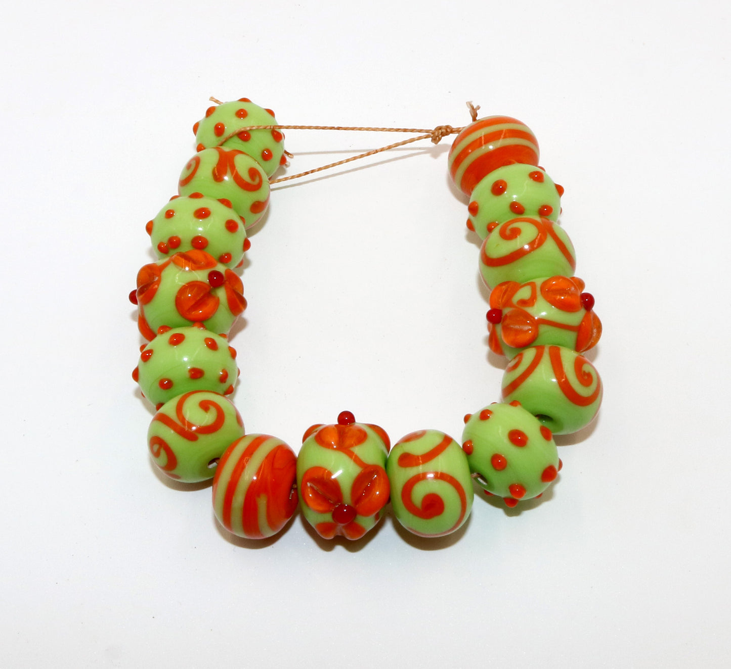5 Strands Multi Color Fancy Glass Beads