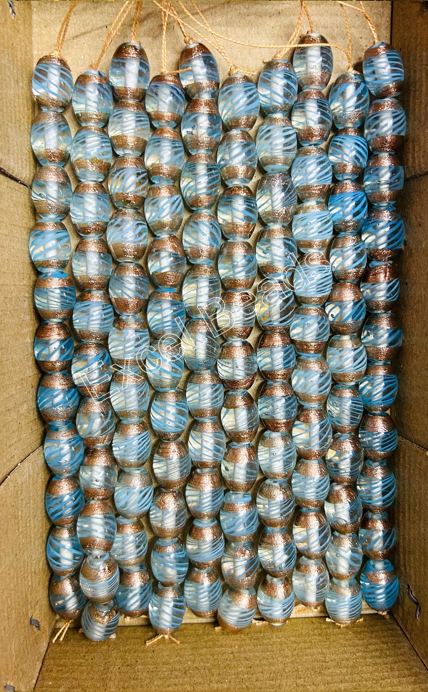 5 Strands Glass Beads 14x18mm Oval - STR-0932