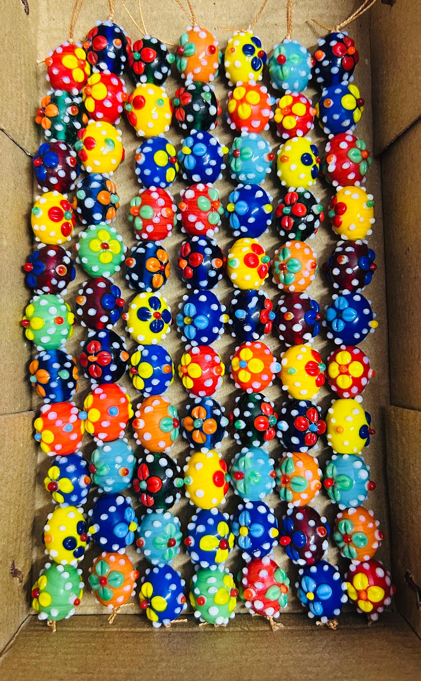 5 Strands Multi Color Oval Beads - STR-0937