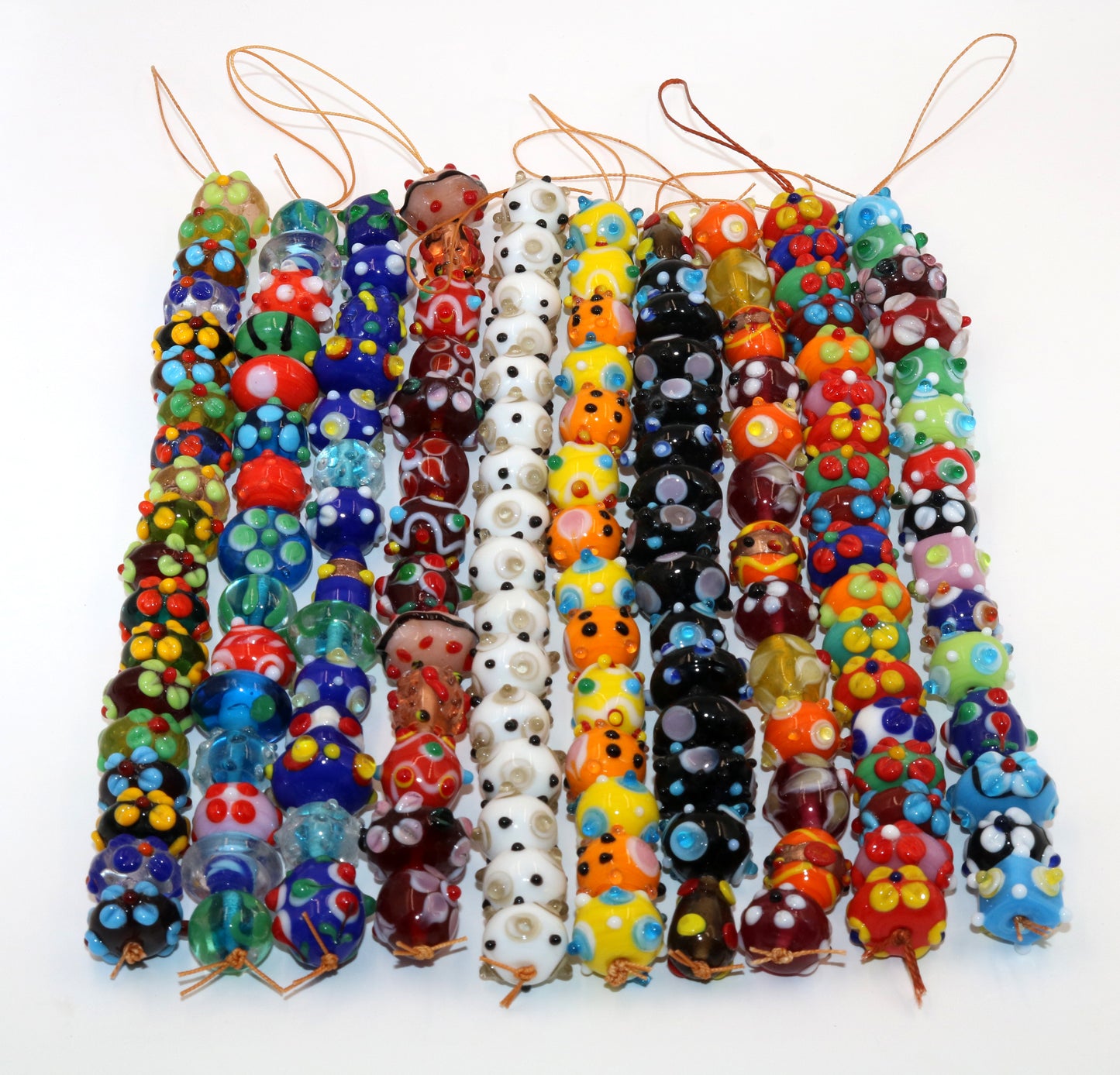 10 Strands Multi Style Fancy Glass Beads Mixed Color STR-MIX-06