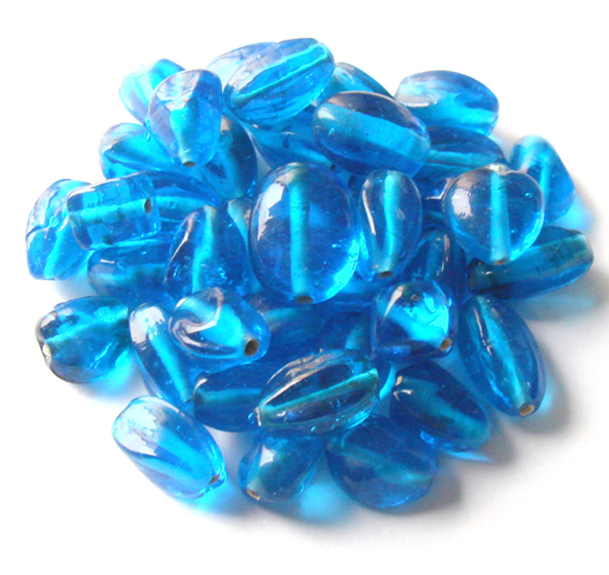 100 Lampwork Glass Beads - Plain Beads Turquoise - PMX-201