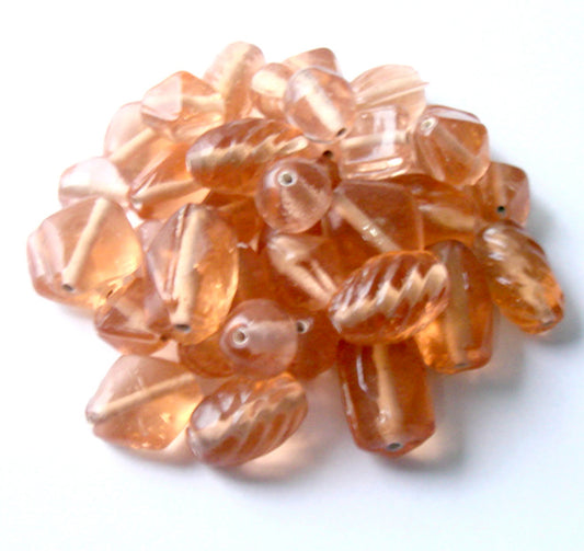 100 Lampwork Glass Beads - Plain Beads Champagne - PMX-204