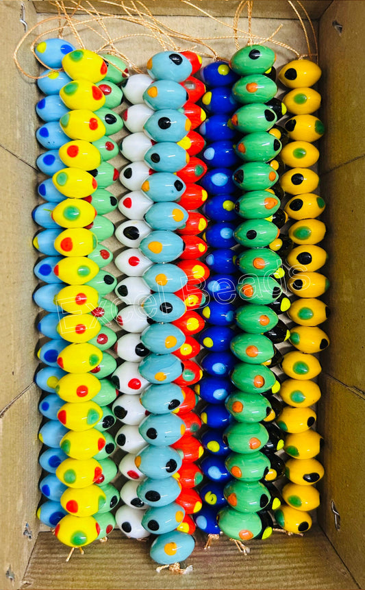 10 Strands Multi Color 16mm Rondel Glass Beads (170 Beads) - STR-1103