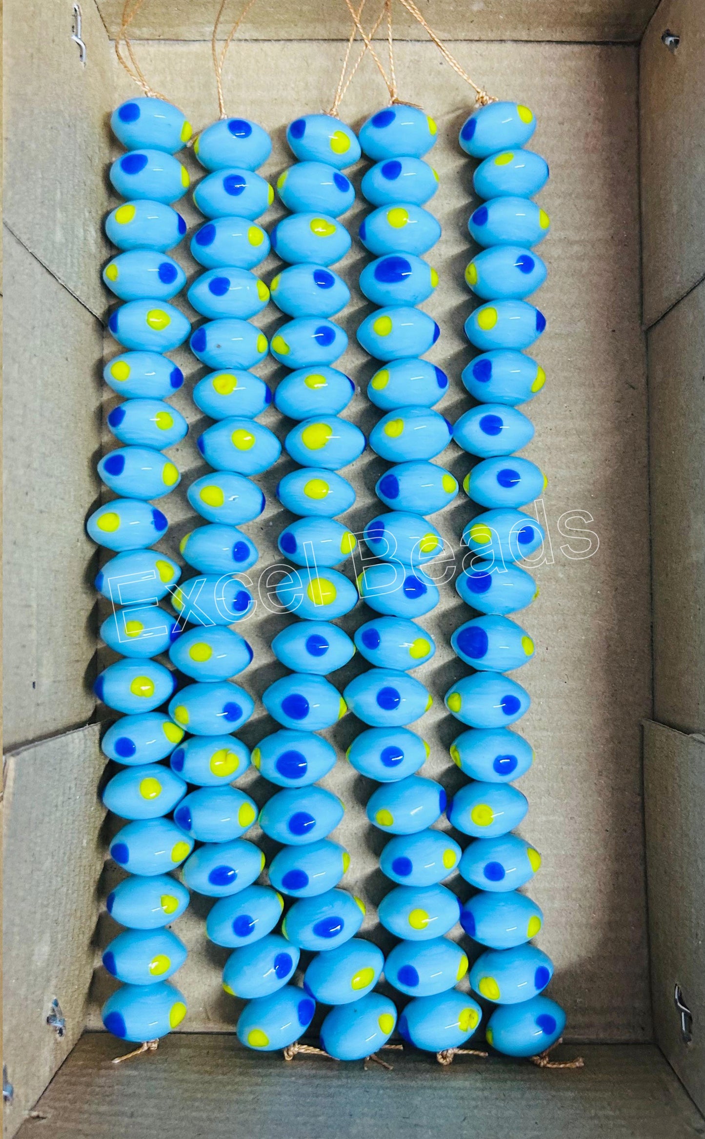 5 Strands 16mm Rondel Glass Beads (90 Beads) - STR-1106