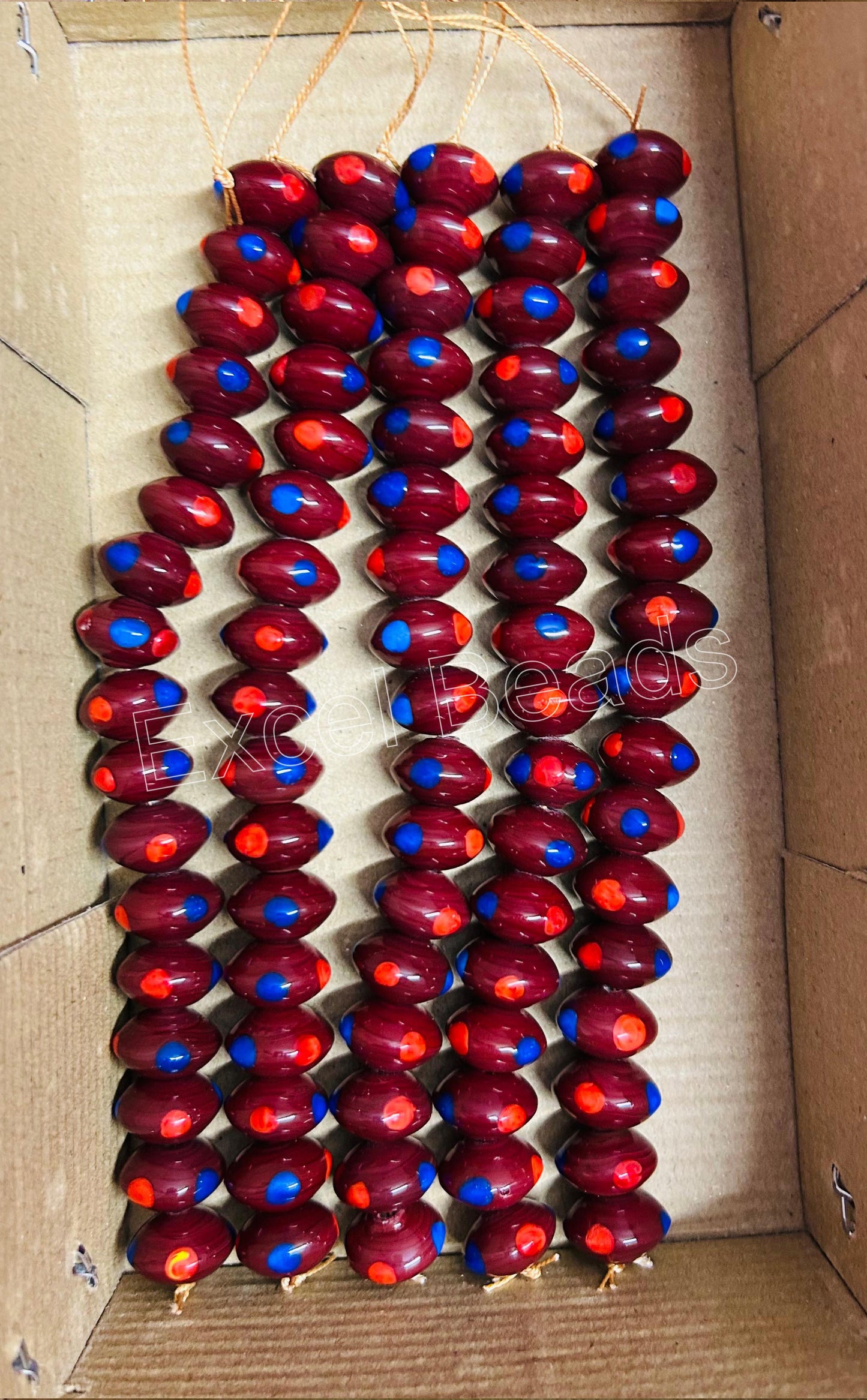 5 Strands 16mm Rondel Glass Beads (85 Beads) - STR-1108