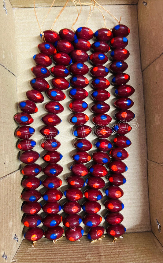 5 Strands 16mm Rondel Glass Beads (85 Beads) - STR-1108