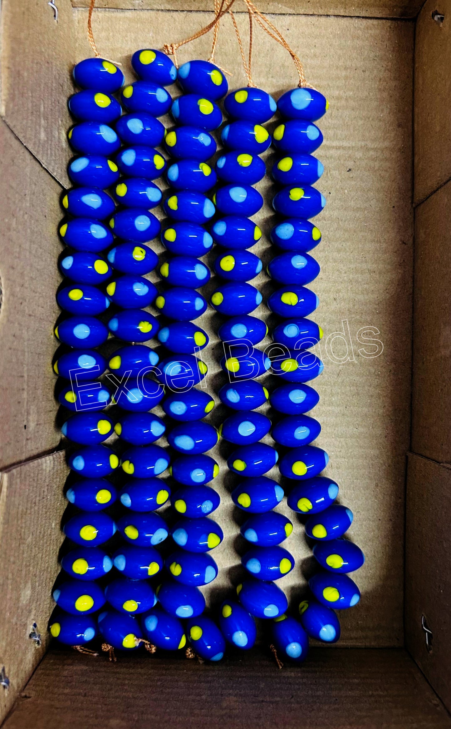 5 Strands 16mm Rondel Glass Beads (90 Beads) - STR-1111