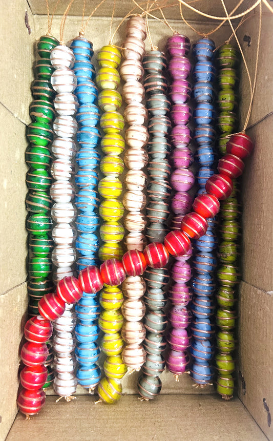 10 Strands 12mm Goldstone Swirled Glass Beads Multi Colors - STR-1121