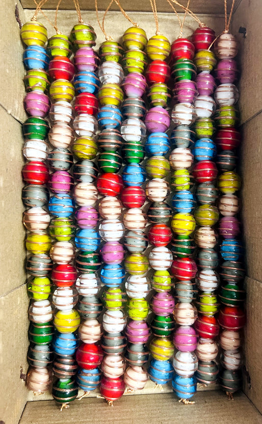5 Strands 12mm Goldstone Swirled Glass Beads Mixed Colors - STR-1122