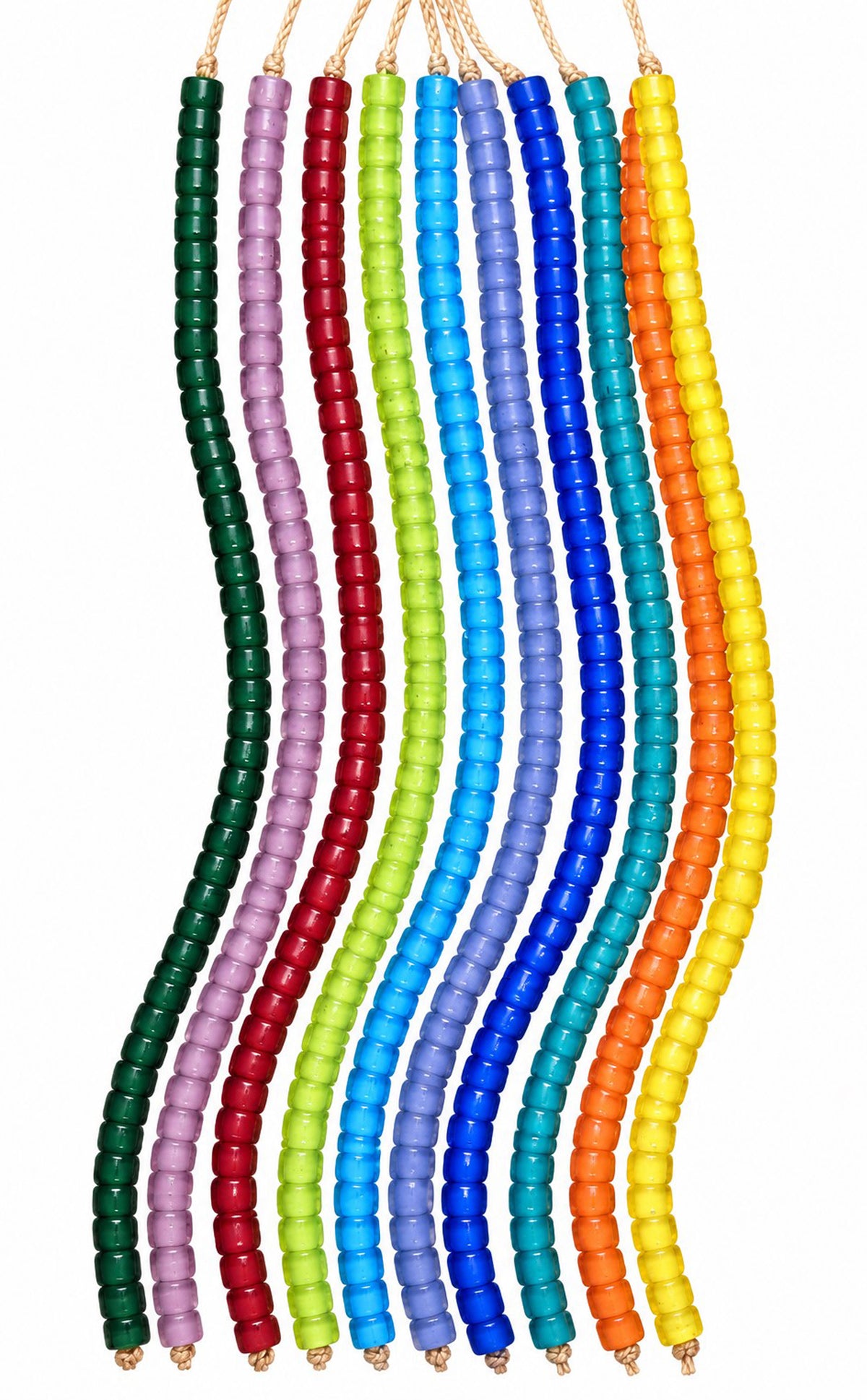 10 Strands  (8"), 4x6mm Glass Beads (WHB) Multi Colors - STR-1151