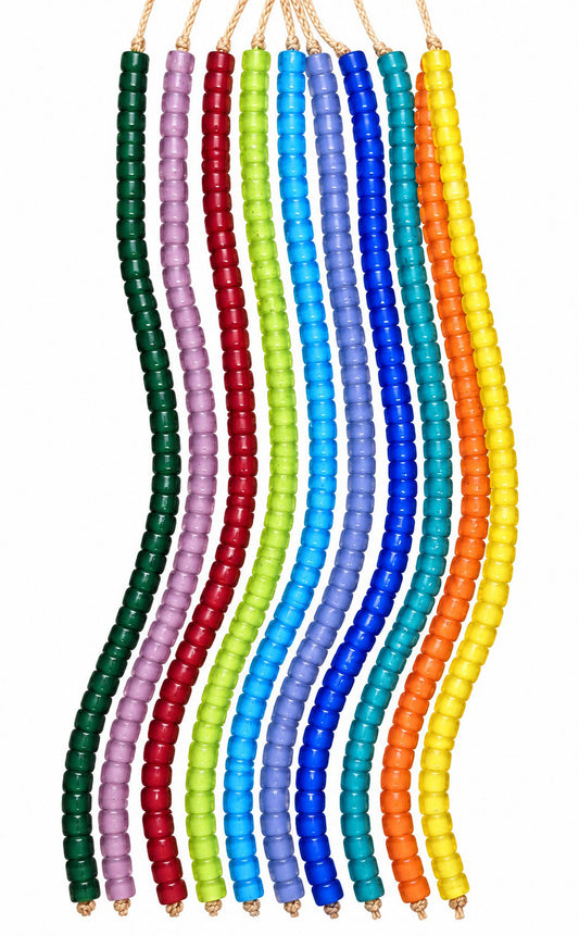 10 Strands  (8"), 4x6mm Glass Beads (WHB) Multi Colors - STR-1151