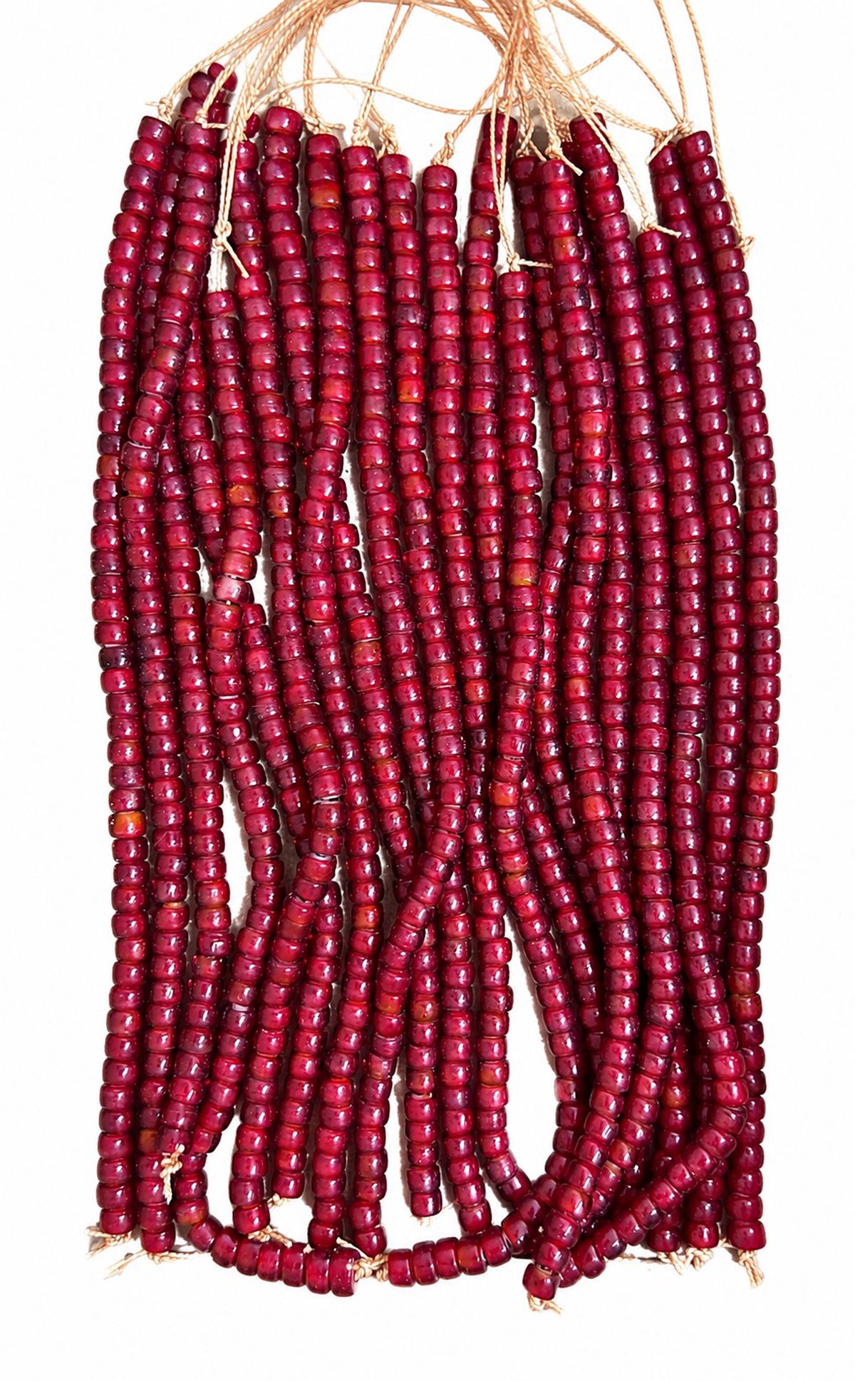 10 Strands (8"),  4x6mm Glass Beads (WHB) Bordeaux - STR-1154